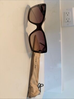 CHANEL Brown Translucent Rectangular Sunglasses with Logo